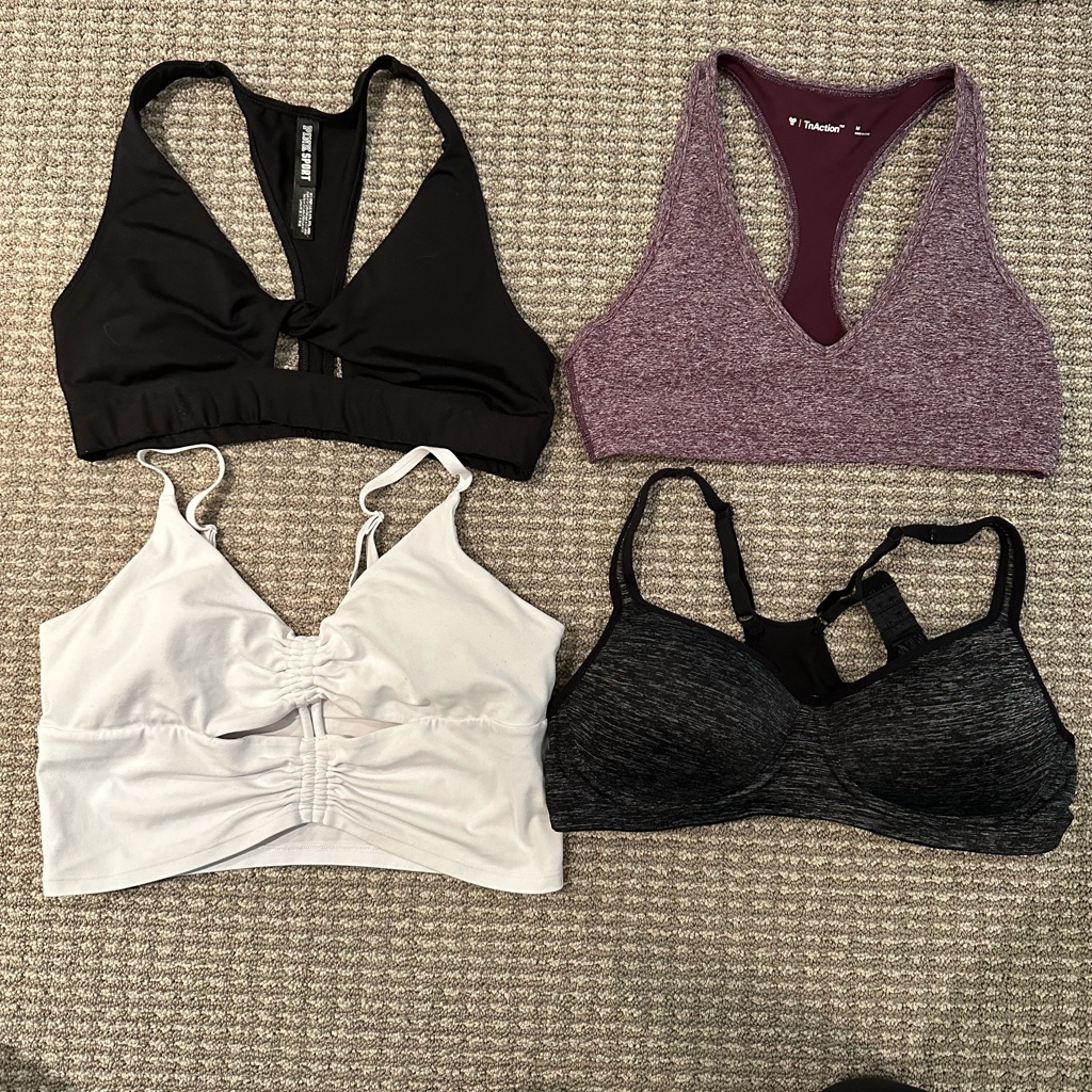 Sports Bra Bundle (4) - Size Medium (Tna, Athleta, Pink & Jf)
